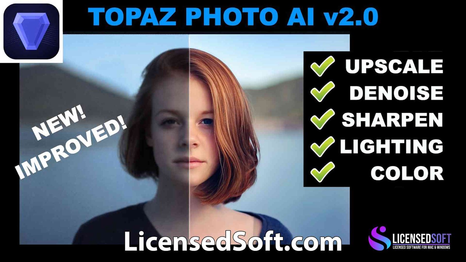 Topaz Photo AI 2.0.2 Full Premium Cover Image By LicensedSoft