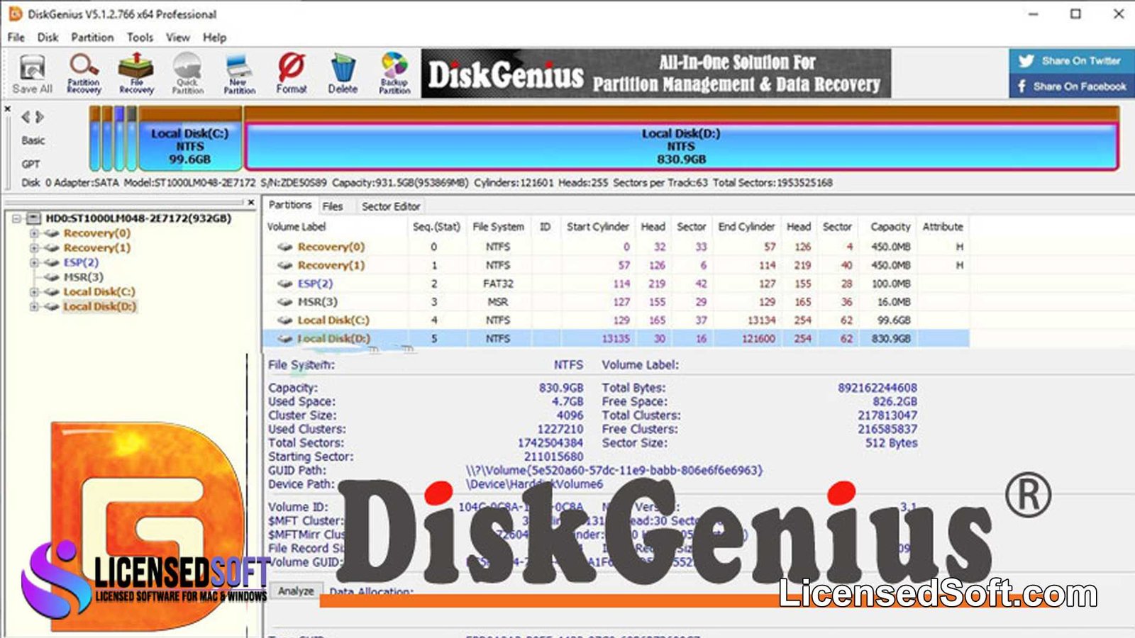 DiskGenius Professional 5.5 Perpetual License By LicensedSoft