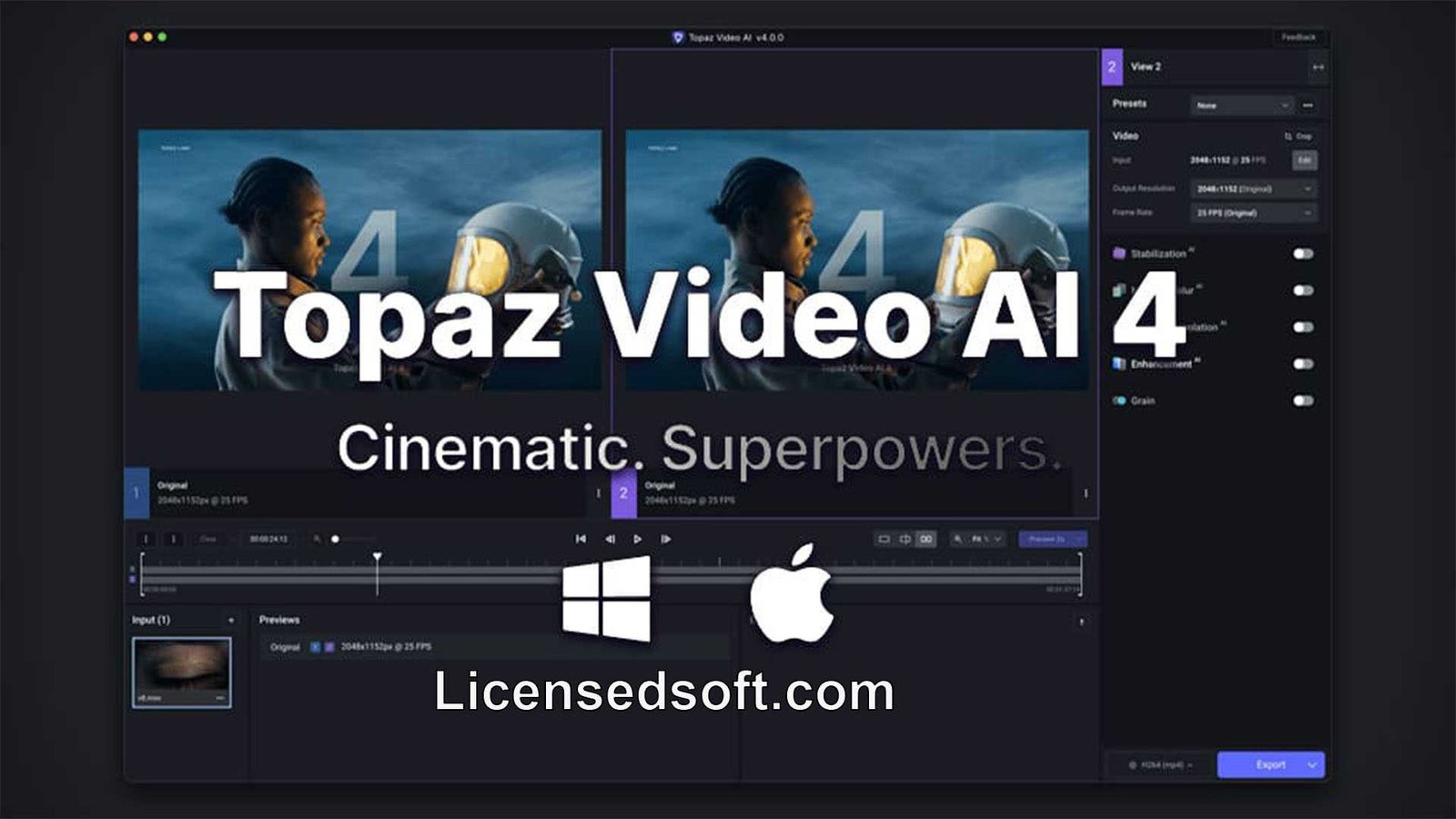 Topaz Video AI 4.1.1 For macOS Lifetime Premium cover photo by licensedsoft