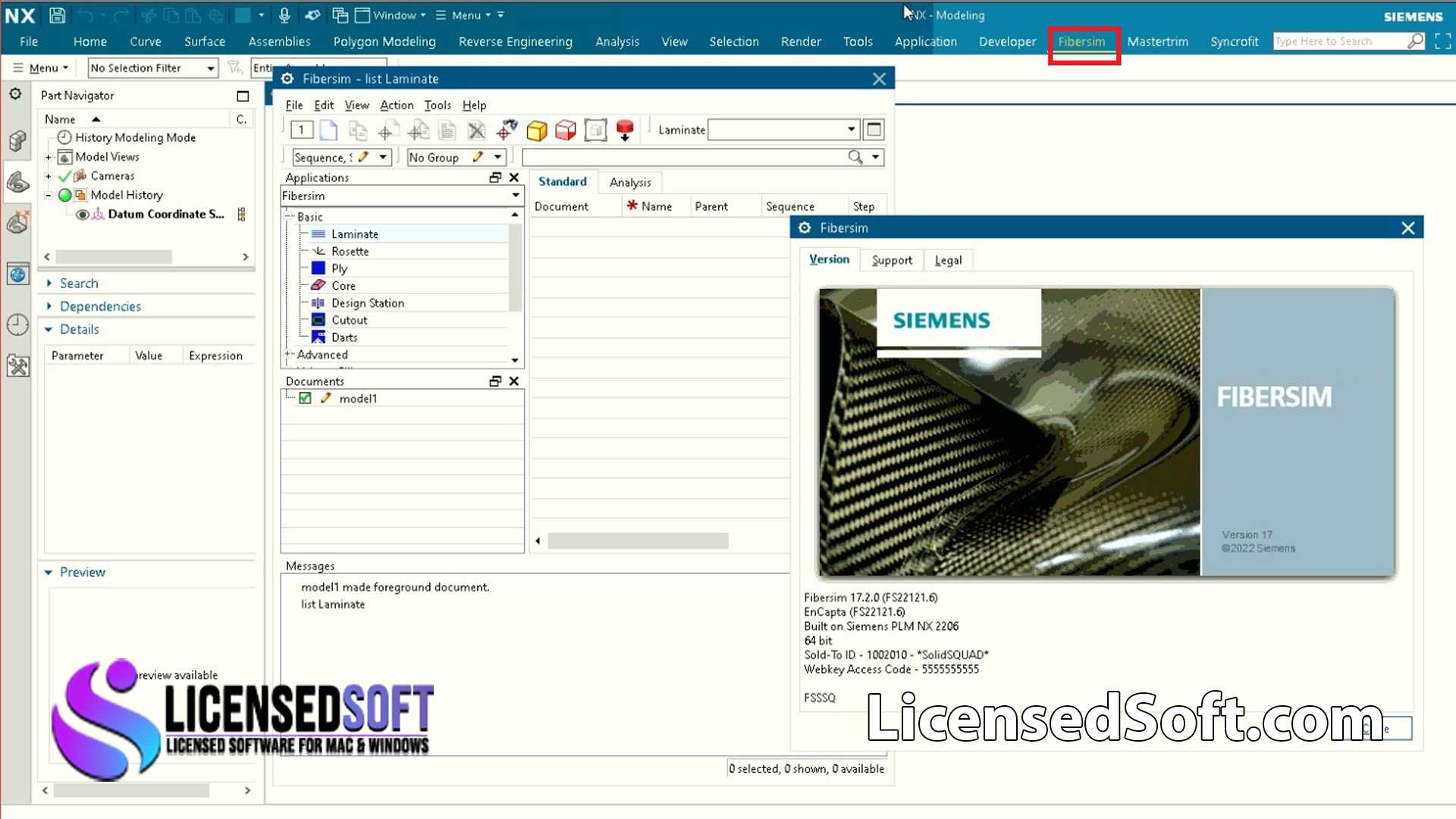 Siemens FiberSIM 17.2.0 for NX 12.0-2206 Series Lifetime License By LicensedSoft