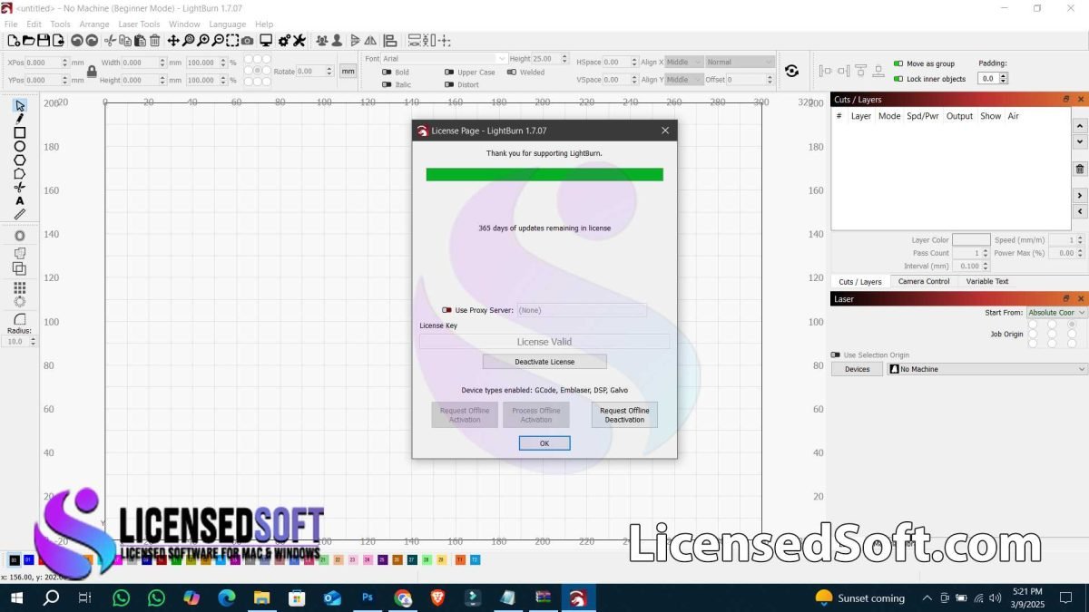 LightBurn 1.7.07 2025 Full Version - LicensedSoft