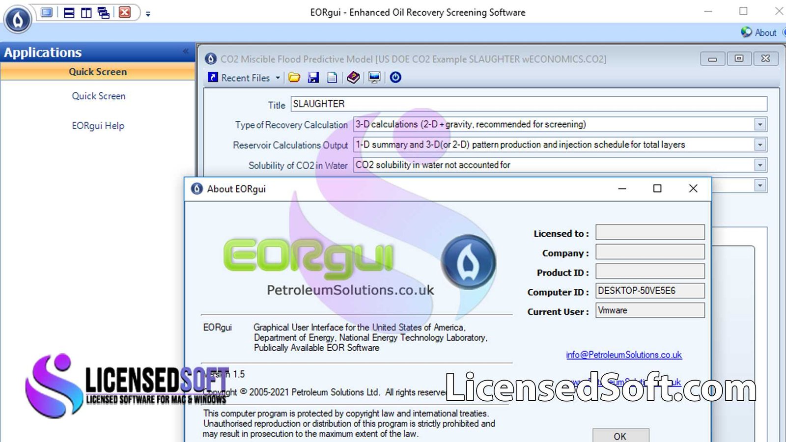 PetroleumSolutions EORgui 1.5 Full Version By LicensedSoft